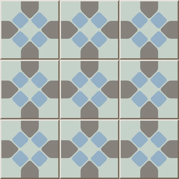 Keramikfliesen Muster 334 Runde Ecke Achteck Kreuz Geometrie — Stockvektor