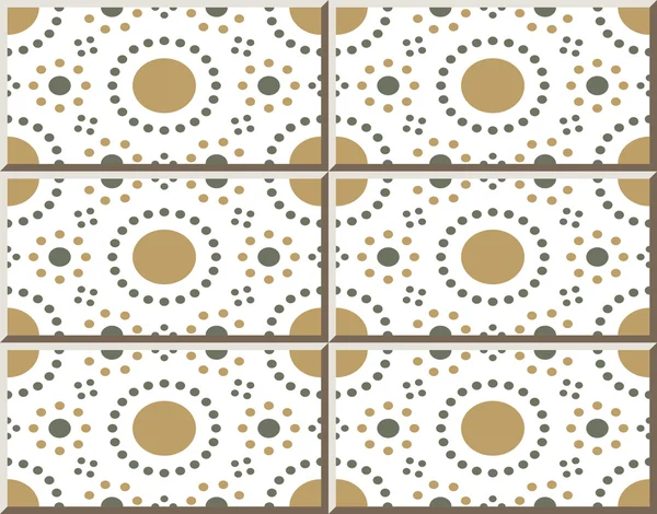 Ceramic tile pattern 335 round circle polygon flower — Stock Vector