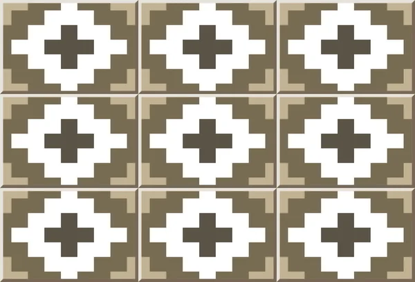 Візерунок керамічної плитки 361 квадратна геометрія мозаїки перевірка хрест — стоковий вектор