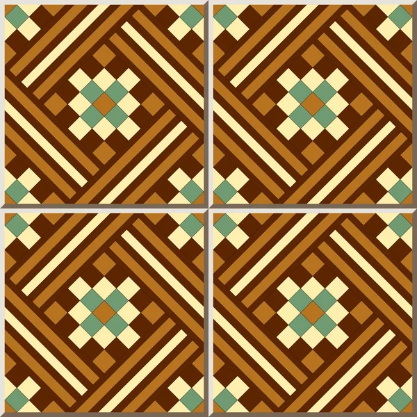 Keramikfliesen Muster 387 quadratische karierte ggeometrische Mosaik — Stockvektor