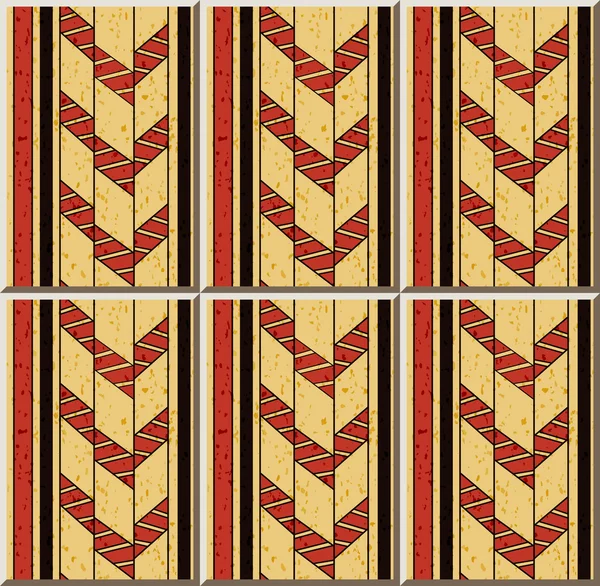 Keramikfliesen Muster 423 primitive Geometrie Kontrollpfeil Linie — Stockvektor