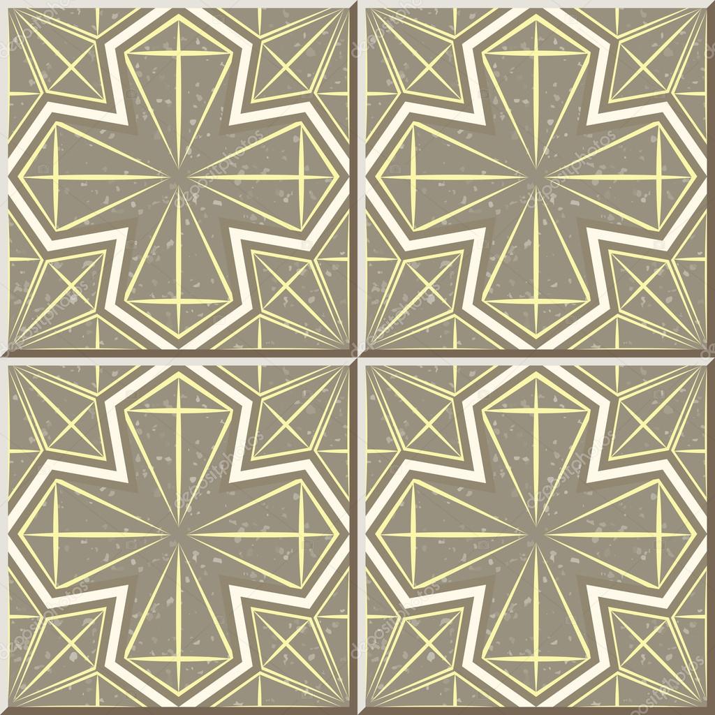 Ceramic tile pattern 444 star polygon geometry cross line stock vector
