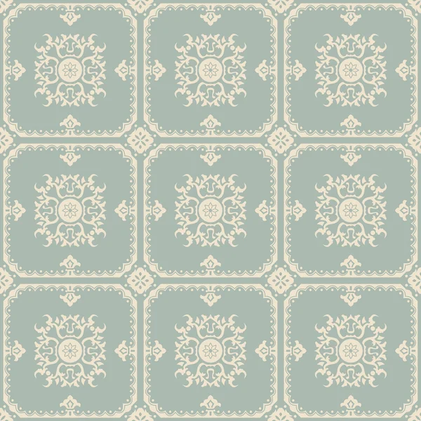 Elegante imagen de fondo antiguo de marco cuadrado espiral patrón de flores . — Vector de stock