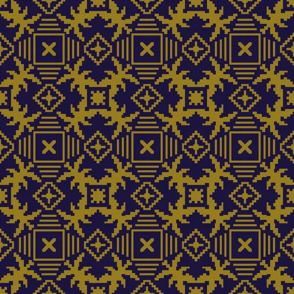 Elegante antieke achtergrondafbeelding van mozaïek vierkante kruis geometrie patroon. — Stockvector