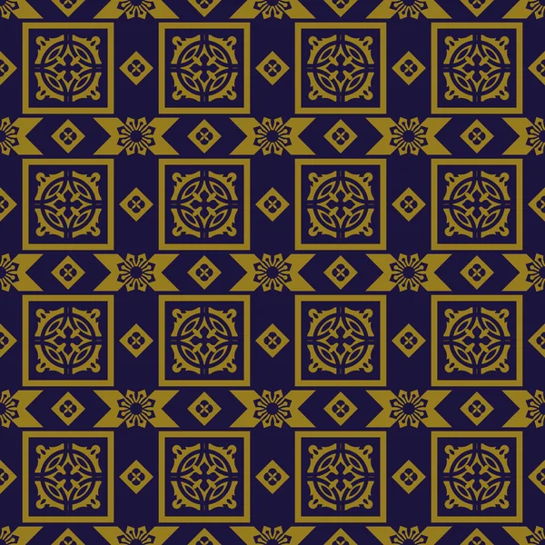 Elegante antieke achtergrondafbeelding van vierkante geometrie Caleidoscoop patroon. — Stockvector