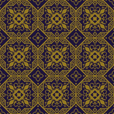 Sekizgen geometri zarif antika arka plan görüntüsünü çapraz çiçek asma deseni.