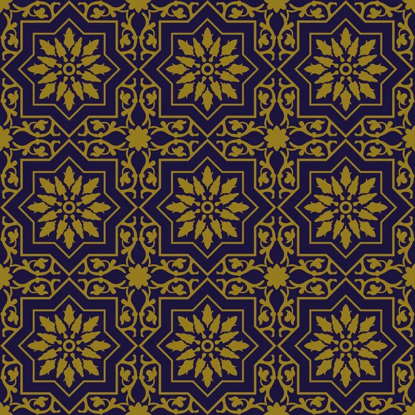 Elegant antique background image of star spiral vine flower pattern. — Stock Vector