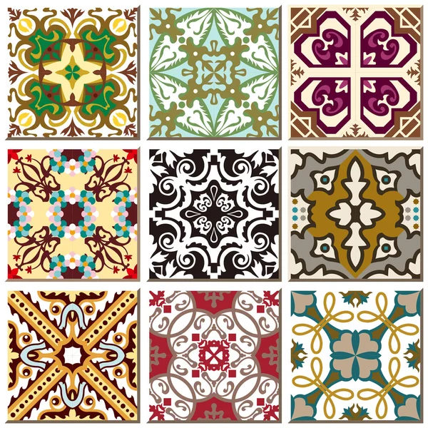 Vintage retro ceramic tile pattern set collection 012