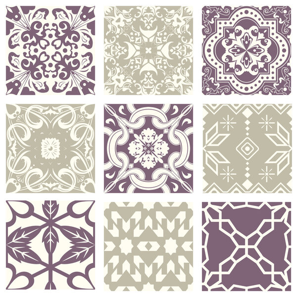 Классический винтажный элегантный узор из фиолетового морского мрамора.
