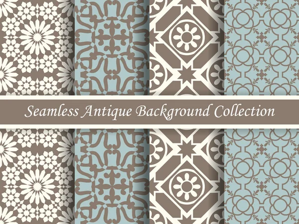 Antique seamless background collection brown and blue_05 — Stock Vector