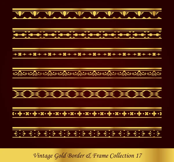 Vintage, złoto, obramowanie, ramka, kolekcja 17 — Wektor stockowy