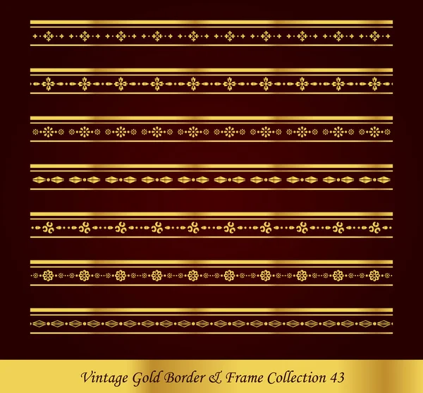 Kolekcja Vintage Border złota rama wektor 43 — Wektor stockowy