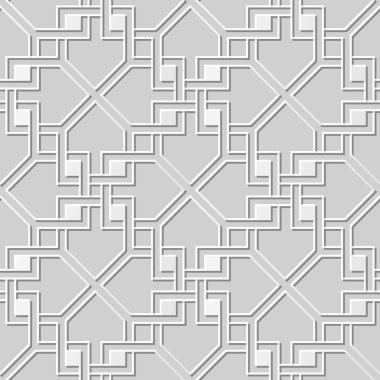 Vektör damask dikişsiz 3d kağıt sanat desen arka plan 155 Kare Çapraz Zincir