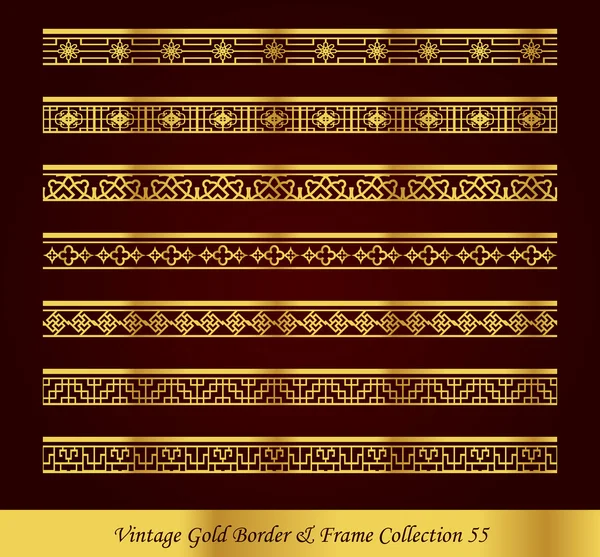 Kolekcja Vintage Border złota rama wektor 55 — Wektor stockowy
