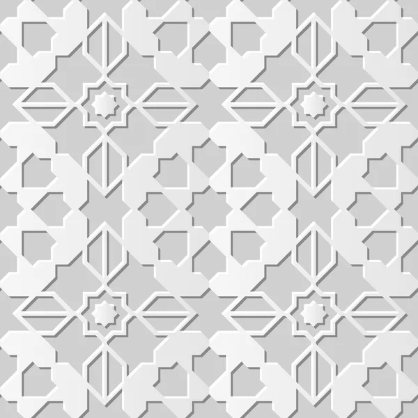 Damasco vectorial sin costuras 3D patrón de arte de papel fondo 125 Star Cross Geometría — Archivo Imágenes Vectoriales