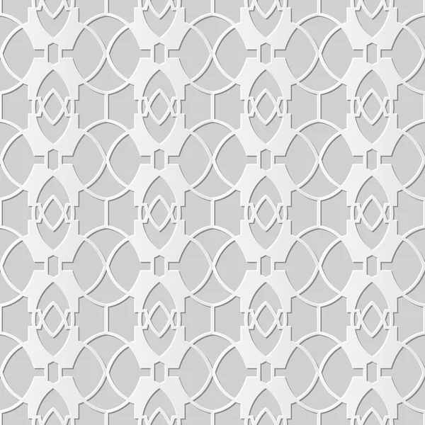 Vektor Damast nahtlose 3D Papier Kunst Muster Hintergrund 215 Kreuzkurvengeometrie — Stockvektor