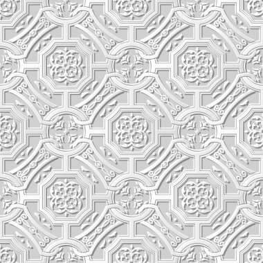 Vektör şam dikişsiz 3d kağıt sanat desen arka plan 243 Çokgen Çapraz Zincir