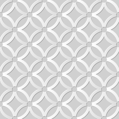 Vektör damask dikişsiz 3d kağıt sanat desen arka plan 302 Çapraz Yuvarlak Geometri