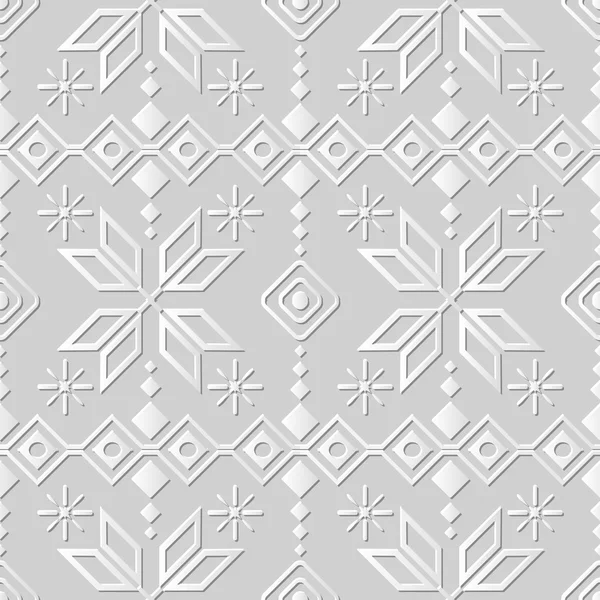 Векторная дамаска безseamask 3D paper art pattern background 253 Star Check Geometry — стоковый вектор