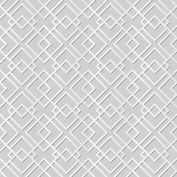 Vector damasco sin costuras 3D patrón de arte de papel de fondo 284 Check Cross Square — Vector de stock