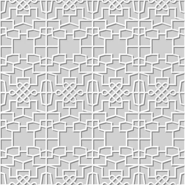 Vektor damast sömlös 3D papper konst mönster bakgrund 288 polygon Cross rep — Stock vektor
