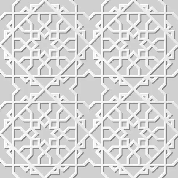 Vector damassé sans couture 3D papier motif d'art fond 303 Star Cross Géométrie — Image vectorielle