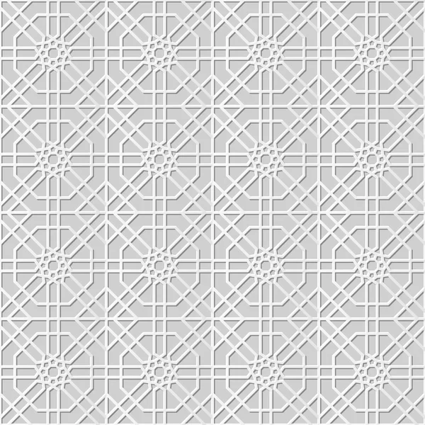 Vector damassé sans couture 3D papier motif d'art fond 306 octogone Square Cross — Image vectorielle
