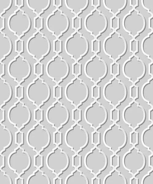 Vecteur damassé sans couture 3D papier motif d'art fond 324 Courbe Cross Round — Image vectorielle