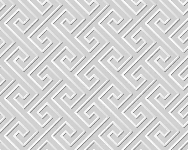 Vektor Damast nahtlose 3D Papier Kunst Muster Hintergrund 357 Spirale Kreuzlinie — Stockvektor