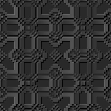 Dikişsiz 3d zarif karanlık kağıt sanat desen 001 kare mozaik çapraz