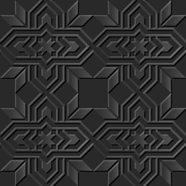 Sorunsuz 3d zarif karanlık kağıt sanat desen 020 Star çapraz çerçeve