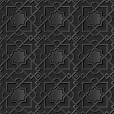 Sorunsuz 3d zarif karanlık kağıt sanat desen 335 Star kontrol çapraz zinciri