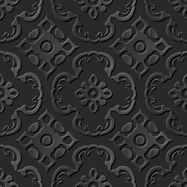 Sömlös 3d eleganta mörka papperskonst mönster 010 kurva Kalejdoskop — Stock vektor
