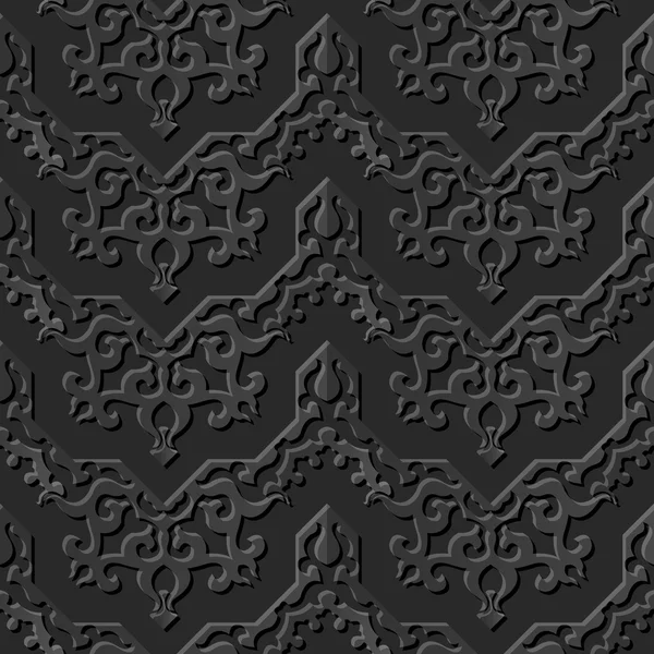 Impecable 3D elegante patrón de arte de papel oscuro 033 espiral Vine Line — Vector de stock