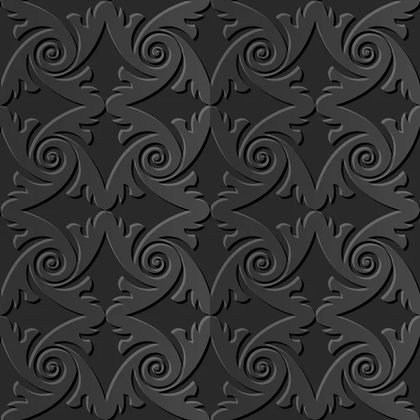 Nahtlose 3d elegante dunkle Papierkunstmuster 046 Spiralfeder — Stockvektor