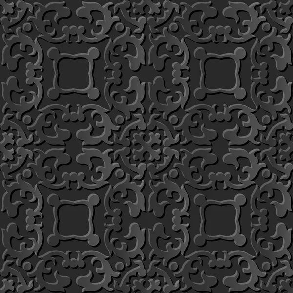 Sömlös 3d eleganta mörka papper konst mönster 062 rund Spiral Cross — Stock vektor