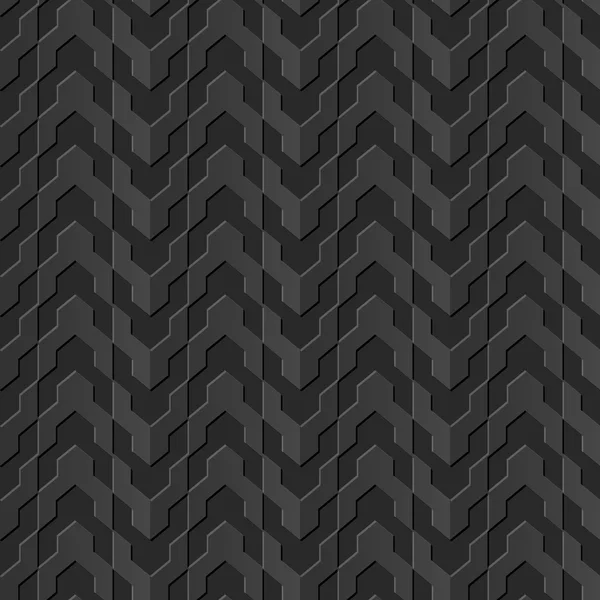 Seamless 3D elegant dark paper art pattern 122 Arrow Geometry — Stock Vector