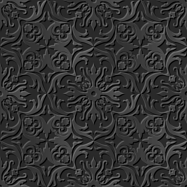 Inconsútil 3D elegante patrón de arte de papel oscuro 232 espiral curva cruz — Archivo Imágenes Vectoriales