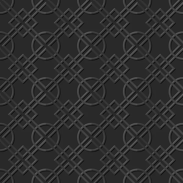 シームレス 3 d エレガントな暗い芸術型紙 276 平方チェック ライン ラウンド — ストックベクタ