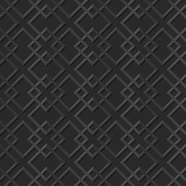 Seamless 3D elegant dark paper art pattern 277 Square Check — Stock Vector