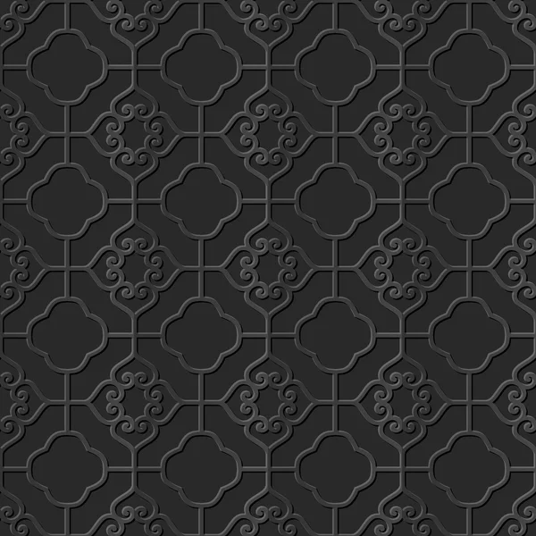 Nahtlose 3D elegante dunkle Papierkunst Muster 307 Kurve Spiralkreuz — Stockvektor