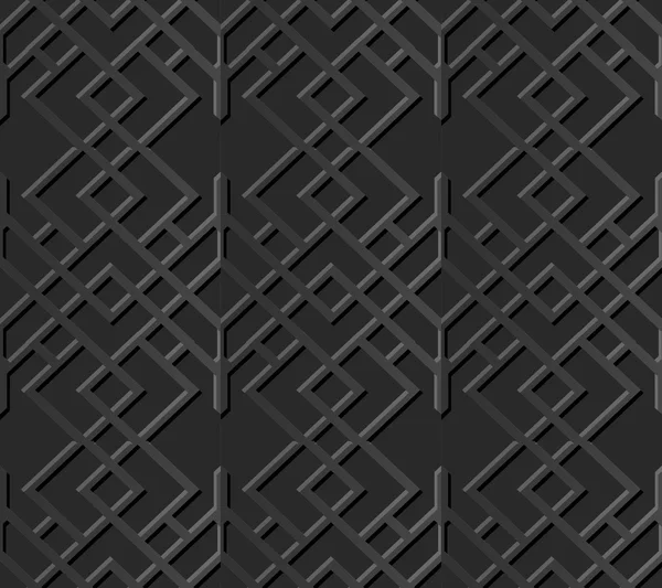 Bezproblémovou 3d umění elegantní Tmavý papírový vzor 313 zkontrolujte řetěz kříž — Stockový vektor
