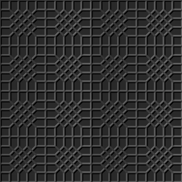 Naadloze 3d kunst van de elegante donker papier patroon 316 Cross veelhoek controleren — Stockvector