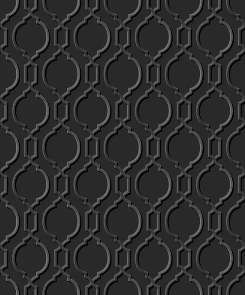 Nahtlose 3d elegante dunkle Papierkunst Muster 323 Kurve Kreuz rund — Stockvektor