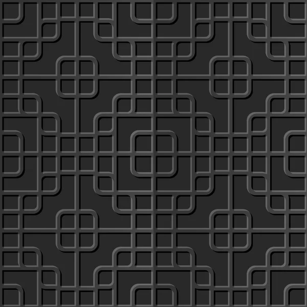 Nahtlose 3D elegante dunkle Papierkunst Muster 348 Runde Ecke Quadrat — Stockvektor