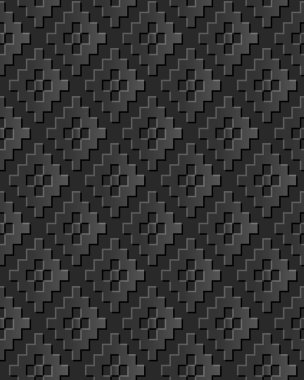 Dikişsiz 3d zarif koyu kağıt sanat desen 363 Mozaik Check Cross