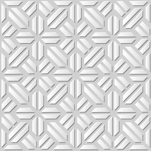 Prostorový damaškové plynulý 3D papírový vzorek pozadí 362 geometrický kříž — Stockový vektor