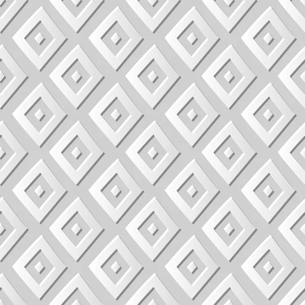 Vector damasco sem costura 3D papel arte padrão fundo 373 Diamond Check Geometria — Vetor de Stock