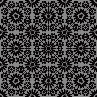 Geometri çiçek kaleydoskop deseni zarif koyu antik arka plan görüntüsü.