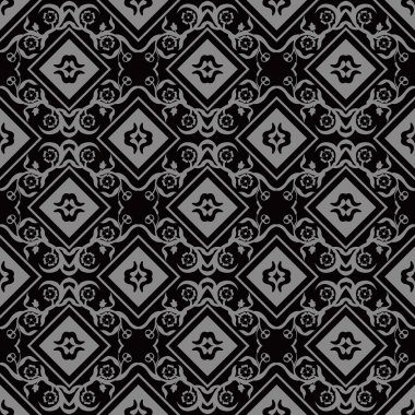 Çiçek asma kare desen zarif koyu antik arka plan görüntüsü.